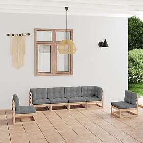 vidaXL Lounge-ryhmä med dynor 6 delar massiv furu 3076449