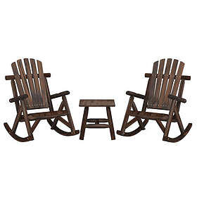 vidaXL Loungegrupp 3 delar massivt granträ 3185524