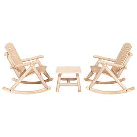 vidaXL Loungegrupp 3 delar massivt granträ 3185527