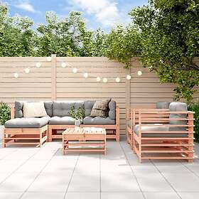 vidaXL Loungegrupp för trädgården med dynor 7 delar massiv douglasgran 3185841