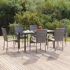 vidaXL Matryhmä för trädgården 7 delar grå konstrottning 3156665