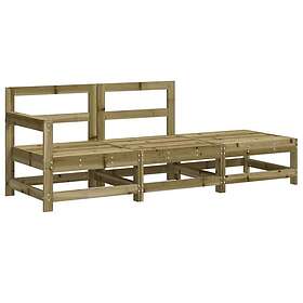 vidaXL Loungegrupp med dynor 3 delar impregnerad furu 825603