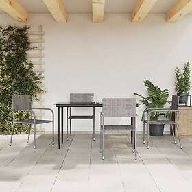 vidaXL Matgrupp för trädgården 5 delar grå svart konstrottning & stål 3203290