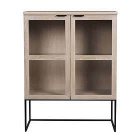 Rowico Home Everett Skåp 125 Glasdörr Vitpigmenterad Ek/Svart 95x125x41cm