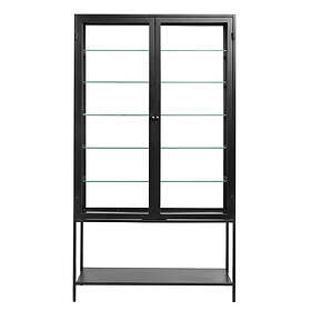 Nordal Mondo Black Cabinet, Double, Glass Back 160x240cm