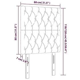 vidaXL Huvudgavlar 2 st mörkgrå 80x7x78/88 cm sammet 3116699
