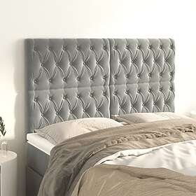 vidaXL Huvudgavlar 4 st ljusgrå 80x7x78/88 cm sammet 3116722