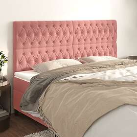 vidaXL Huvudgavlar 4 st rosa 100x7x78/88 cm sammet 3116739