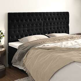 vidaXL Huvudgavlar 4 st svart 90x7x78/88 cm sammet 3116730