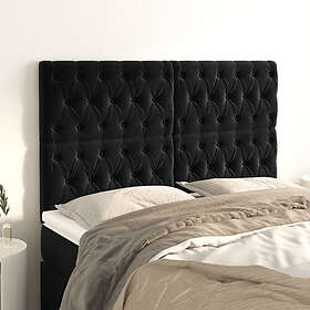 vidaXL Huvudgavlar 4 st svart 72x7x78/88 cm sammet 3116718