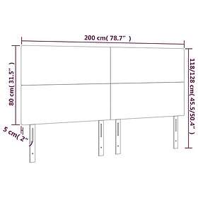 vidaXL Huvudgavlar 4 st svart 100x5x78/88 cm sammet 3116120