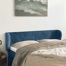 vidaXL Sänggavel med kanter blå 147x23x78/88 cm sammet 3116916