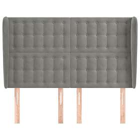 vidaXL Sänggavel med kanter ljusgrå 147x23x118/128 cm sammet 3118438