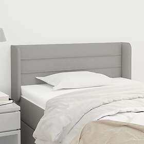 vidaXL Sänggavel med kanter ljusgrå 83x16x78/88 cm tyg 3118882
