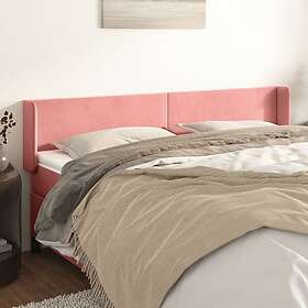 vidaXL Sänggavel med kanter rosa 203x16x78/88 cm sammet 3118559