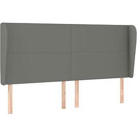 vidaXL Sänggavel med kanter mörkgrå 203x23x118/128 cm tyg 3117699