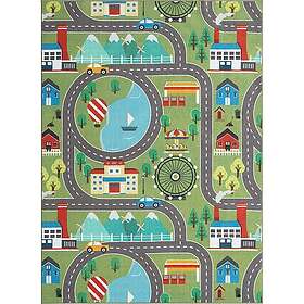 KM Carpets Barnmatta Play Road Grön 140*200 38328