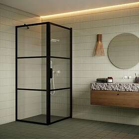 Hietakari Duschhörn Bläk 760 Tokyo Fast Vägg och Vändbar Dörr B60-91-B4