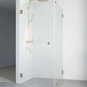 Macro Design Duschhörn Grace Swing Hörndusch 100x90 Guld Linjeglas DSLWD19LI