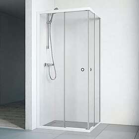 Macro Design Duschhörn Flow Rett Hjørne 91x91 Vit Klarglas DHFR99VKL