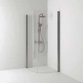 Svedbergs Duschhörn Skoga Halvrund Hörndusch 90x90x198 Blyertssvart/Klarglas Int