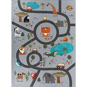 KM Carpets Barnmatta Play Animals Grå 80*150 38090