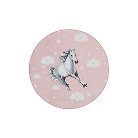 KM Carpets Barnmatta Play Häst Rund Rosa rund 120 37949