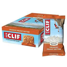 Clif 68g Crunchy Peanut Butter Energy Bars 12 Units Guld