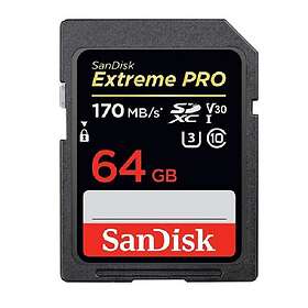 SanDisk Extreme Pro Minneskort SDXC 64GB 170MB/s UHS-I V30 4K SDSDXXY-06 4G