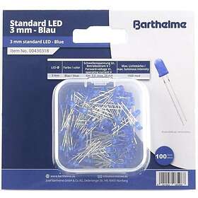 Barthelme LED sortiment Blå Rund 3 mm 1500 mcd 30 ° 20 mA V