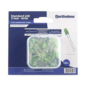 Barthelme LED sortiment Grön Rund 3 mm 100 mcd 30 ° 20 mA 2 V