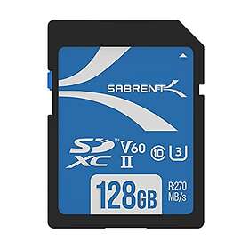 Sabrent Rocket V60 128GB SD UHS-II minneskort R270MB/s W170MB/s (SD-TL60-128GB)