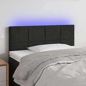 vidaXL Sengegavl LED svart 100 x 5 78/88 cm sammet 3121656