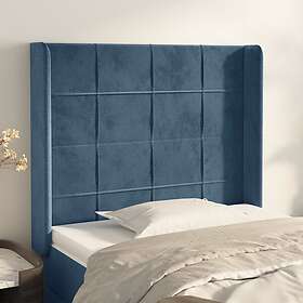 vidaXL Sänggavel med kanter mörkblå 103x16x118/128 cm sammet 3119626