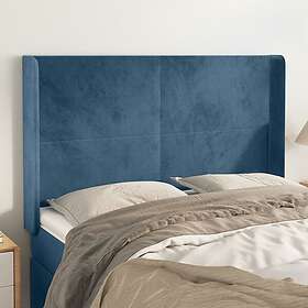 vidaXL Sänggavel med kanter mörkblå 147x16x118/128 cm sammet 3119352