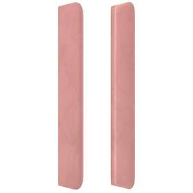 vidaXL Sänggavel med kanter rosa 163x16x118/128 cm sammet 3119359