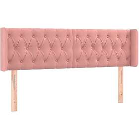 vidaXL Sänggavel med kanter rosa 163x16x78/88 cm sammet 3119163