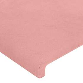 vidaXL Sänggavel med kanter rosa 203x23x118/128 cm sammet 3117747