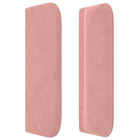 vidaXL Sänggavel med kanter rosa 103x16x78/88 cm sammet 3119053