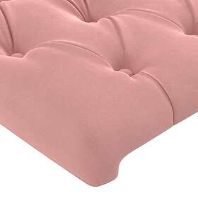 vidaXL Sengegavl med kanter rosa 147x16x78/88 cm sammet 3119157