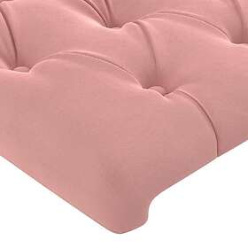 vidaXL Sänggavel med kanter rosa 93x23x78/88 cm sammet 3117521