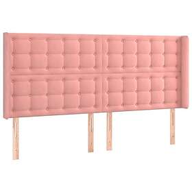 vidaXL Sänggavel med kanter rosa 163x16x118/128 cm sammet 3120073