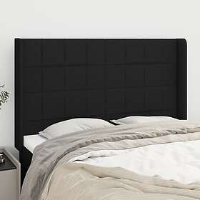 vidaXL Sänggavel med kanter svart 147x16x118/128 cm tyg 3119580