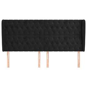 vidaXL Sengegavl med kanter svart 203x23x118/128 cm sammet 3118360