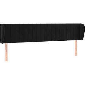 vidaXL Sänggavel med kanter svart 183x23x78/88 cm sammet 3117444