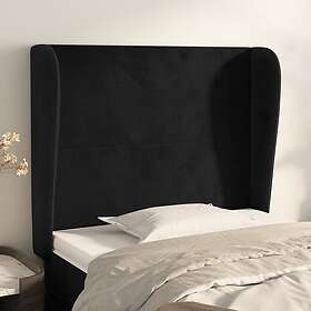 vidaXL Sängynpääty med kanter svart 83x23x118/128 cm sammet 3117708