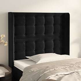 vidaXL Sänggavel med kanter svart 93x16x118/128 cm sammet 3120052