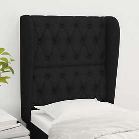 vidaXL Sänggavel med kanter svart 83x23x118/128 cm tyg 3118268