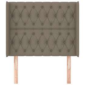 vidaXL Sänggavel med kanter taupe 103x16x118/128 cm tyg 3119910