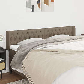 vidaXL Sängynpääty med kanter taupe 183x16x78/88 cm tyg 3119122
